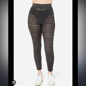 Yitty “smoked out” lace leggings with cut out